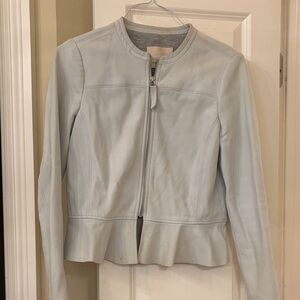 Rebecca Taylor Soft Gray Leather Jacket
